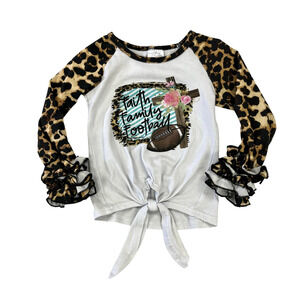 No Label Faith Family Football Animal Print Long Sleeve Top Small